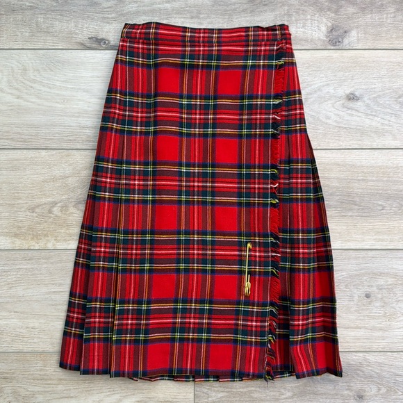 Vintage Red Tartan‎ Kilt Twee Academia Wool - Picture 1 of 16